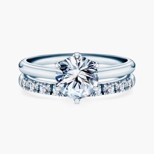 Pierścionek zaręczynowy The Journey: białe złoto, akwamaryn